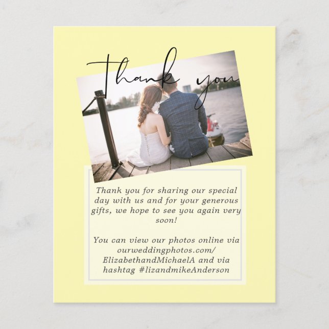 Wedding Thank You Cards With Photo Virtual Digital (Front)