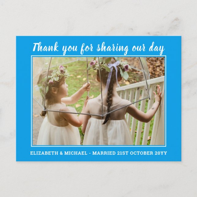 Wedding Thank you Cards With Photo Virtual Digital (Front)
