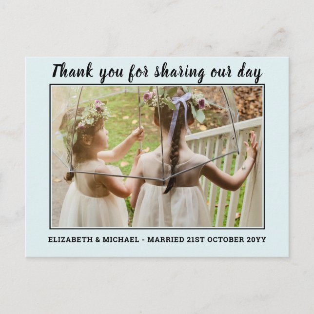 Wedding Thank you Cards With Photo Virtual Digital (Front)