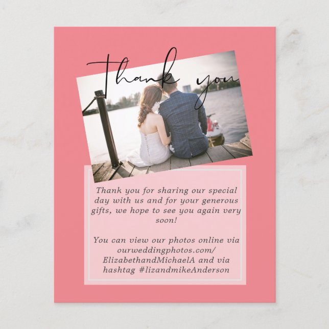 Wedding Thank You Cards With Photo Virtual Digital (Front)