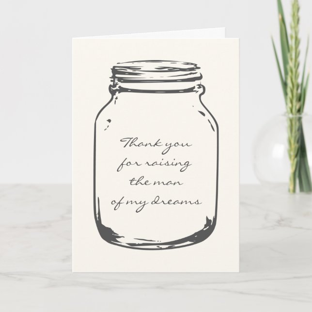Wedding thank you cards with vintage mason jars (Front)