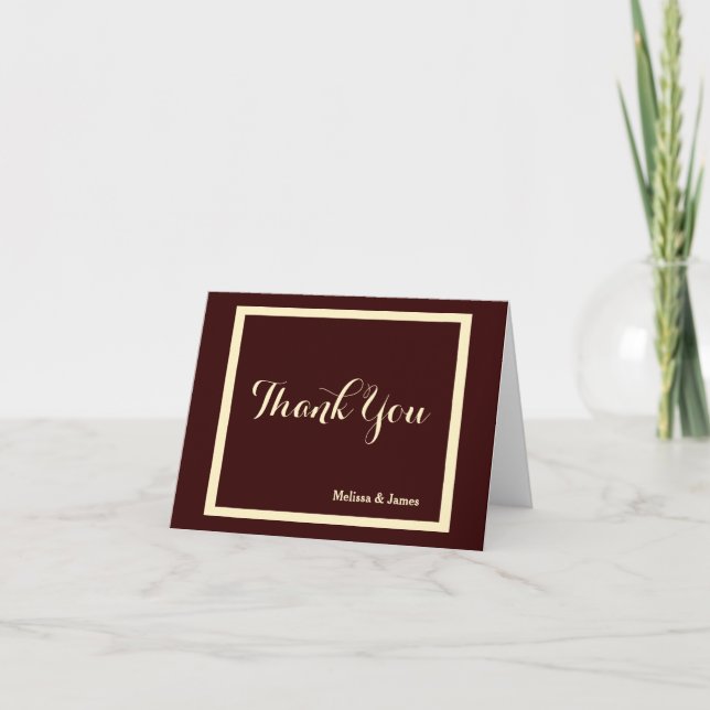 Wedding Thank You, Chocolate & Cream, Personalized You Card (Front)