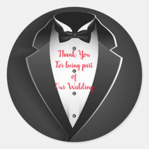 Wedding Thank You Classic Round Sticker
