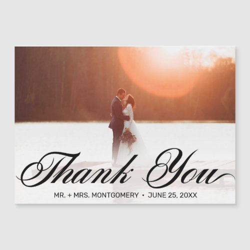 Wedding Thank You Classic Script Magnetic Card