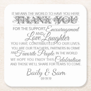Wedding Thank You Coasters