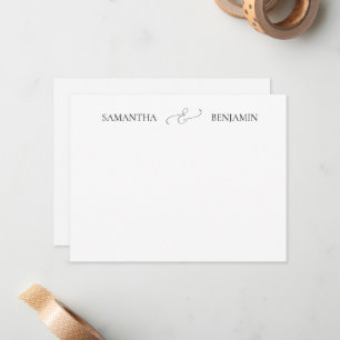 Wedding Thank You Couple Names Ampersand Note Card