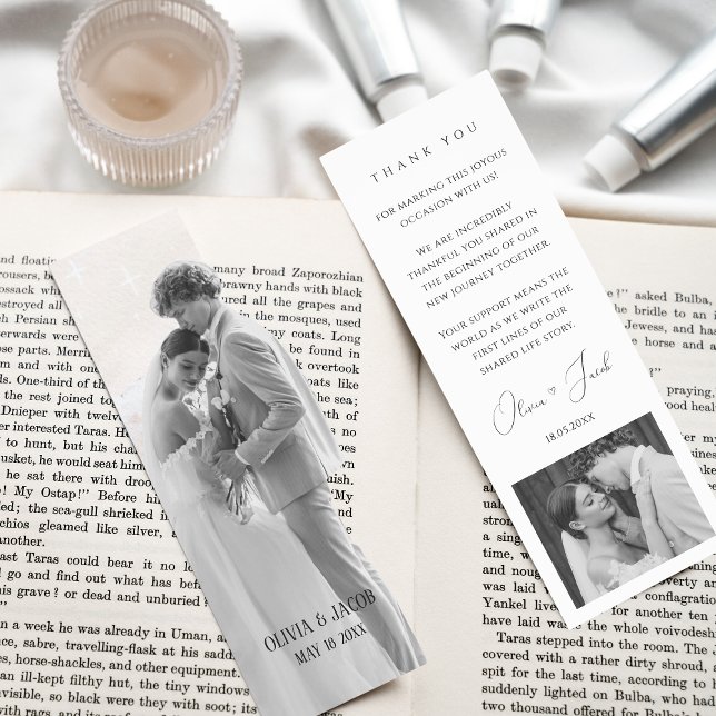Wedding Thank You Custom Photo Elegant Bookmarks (Creator Uploaded)