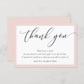 WEDDING THANK YOU cute elegant black blush pink | Zazzle