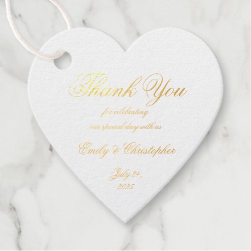 Wedding Thank You Elegant Handwriting Script Chic Foil Favor Tags