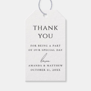 Wedding Thank You Elegant Minimalist Clean Favor Gift Tags