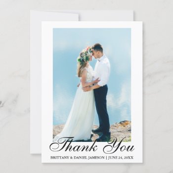 Wedding Thank You Elegant Photo Card by HappyMemoriesPaperCo at Zazzle