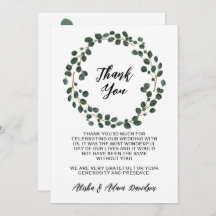 Wedding Thank You Eucalyptus Glitter Leaves