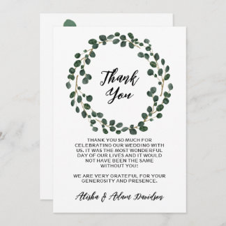 Wedding Thank You Eucalyptus Glitter Leaves