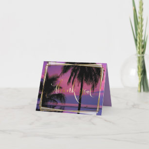 Wedding Thank You Exotic Tropical Night Beach Card
