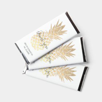 Wedding Thank You Faux Gold Foil Pineapple Hershey Bar Favors by paesaggi at Zazzle