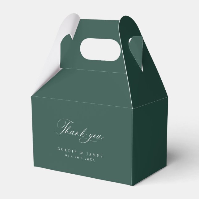 Wedding Thank You Favor Gable Treat Gift Boxes (Front Side)