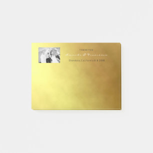 Wedding Thank You Favor Gold Minimal Ombre Post-it Notes