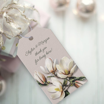 Wedding Thank You Favor Tags Southern Magnolia by sandpiperWedding at Zazzle