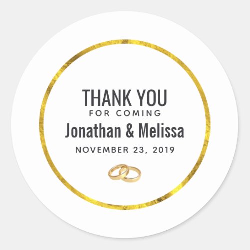 wedding thank you favor template classic round sticker