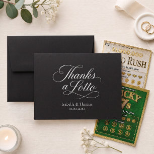 Wedding Thank You Favor Thanks a Lotto Black Envelope
