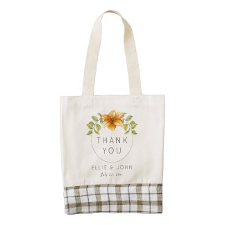 Wedding Thank You Favor Watercolor Star Flower Zazzle HEART Tote Bag