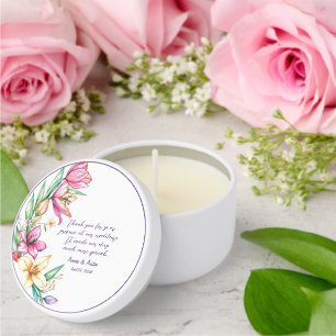 Wedding Thank You Favors Pink Purple Spring Lilies Mini Candle Favors