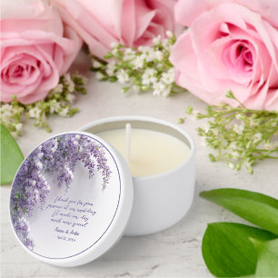 Wedding Thank You Favors Purple Spring Lilacs Mini Candle Favors