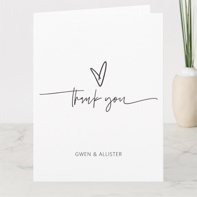 Wedding Thank You Folded Note Cards (Front)