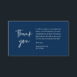 Wedding Thank you for attending, classy Navy Blue Enclosure Card<br><div class="desc">This is the Modern Navy Blue ink minimalism font,  Script,  thank you Wedding Enclosure Card. You can change the font colours,  and add your wedding details in the matching font / lettering. #TeeshaDerrick</div>