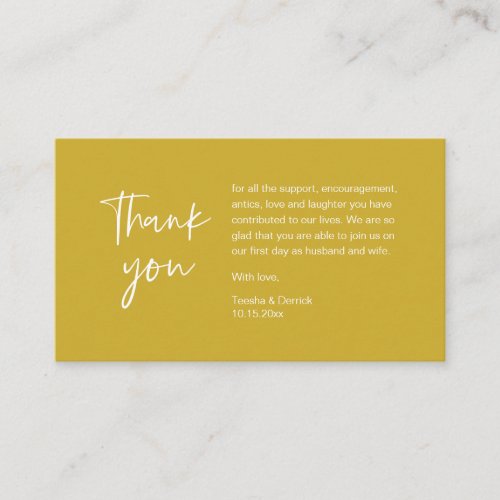 Wedding Thank you for attending modern minimalist Enclosure Card