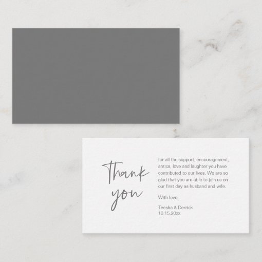 Wedding Thank you for attending, modern minimalist Enclosure Card | Zazzle