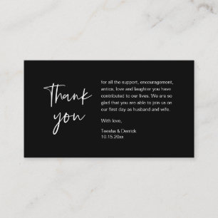 Wedding Thank you for attending, modern minimalist Enclosure Card