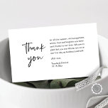 Wedding Thank you for attending, modern minimalist Enclosure Card<br><div class="desc">This is the Modern black ink minimalism font,  Script,  thank you Wedding Enclosure Card. You can change the font colours,  and add your wedding details in the matching font / lettering. #TeeshaDerrick</div>