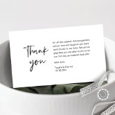 Modern Dark Grey Script, Wedding Thank you Enclosure Card