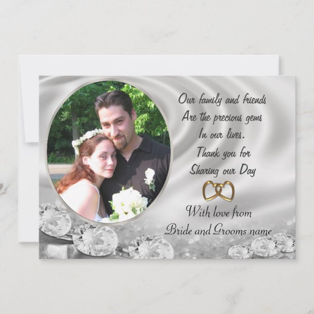 Wedding Thank you for favors with portrait Card (Front)