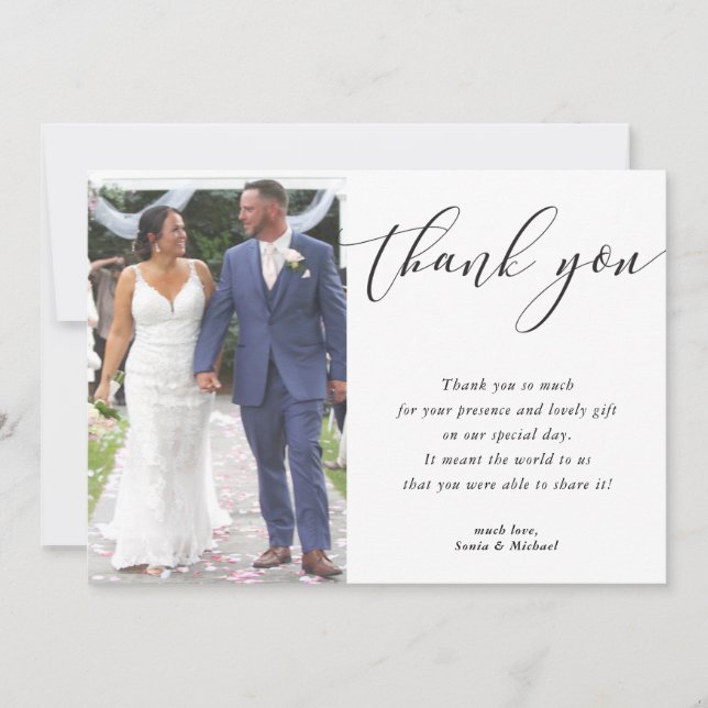 WEDDING THANK YOU for Sonia & Michael Card (Front)
