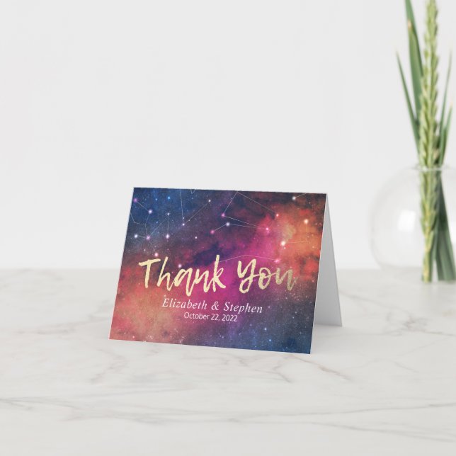 Wedding Thank You Galaxy Star Nebula Constellation (Front)