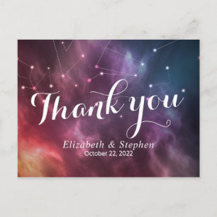Wedding Thank You Galaxy Star Nebula Constellation Postcard
