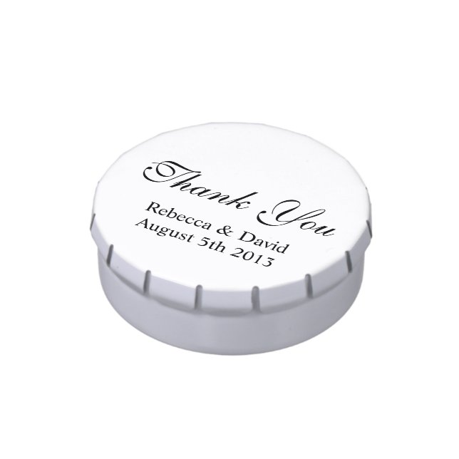 Wedding thank you gift idea | Little candy tin (Side)