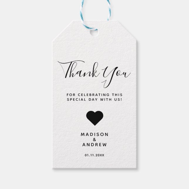  Wedding  Thank You Gift Tags (Front)
