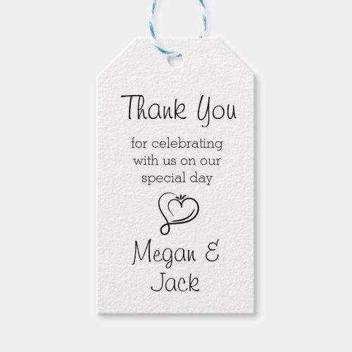 Wedding Thank You Gift Tags Customizable Gift Tags