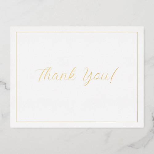 Wedding Thank You Gold Message Foil Holiday Postcard