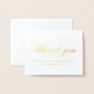 Wedding Thank you Gold or Silver Foil Personalized Foil Card