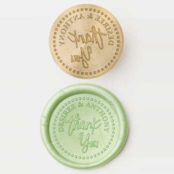Wedding Thank You Gratitude Favor Wax Seal Stamp by thepapershoppe at Zazzle