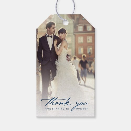 Wedding Thank You Handwrite Script Photo Gift Tags