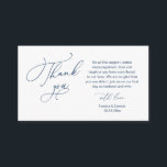 Wedding Thank you, in Classy Romantic Navy Blue Enclosure Card<br><div class="desc">This is the Modern minimalist,  Classy Romantic Navy Blue Script,  Wedding reception Enclosure Card. You can change the font colours,  and add your wedding details in the matching font / lettering. #TeeshaDerrick</div>