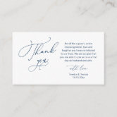 Modern Dark Grey Script, Wedding Thank you Enclosure Card
