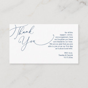 Wedding Thank you, in Modern Navy Blue theme Enclosure Card
