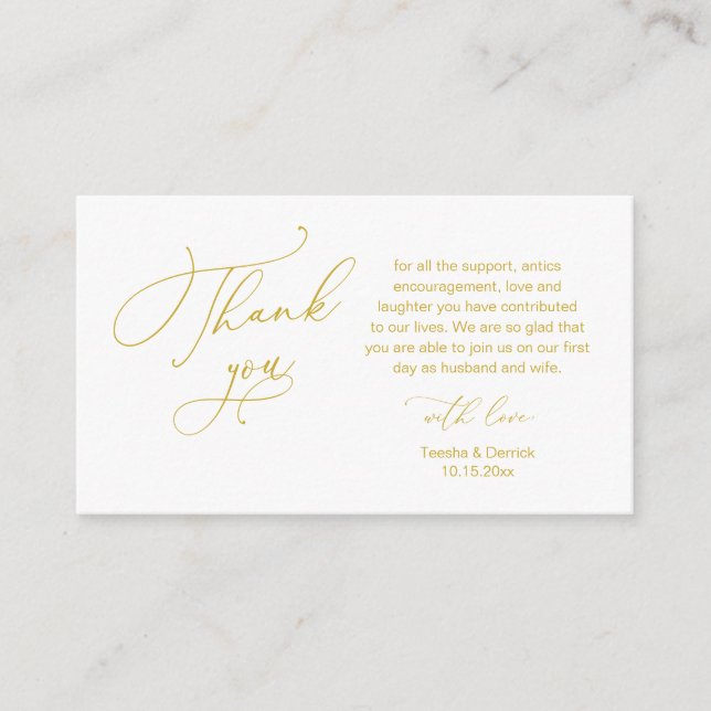 Wedding Thank you, in Modern romantic theme Enclos Enclosure Card (Front)