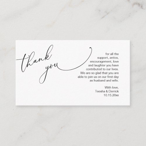 Wedding Thank you in Modern romantic theme Enclos Enclosure Card